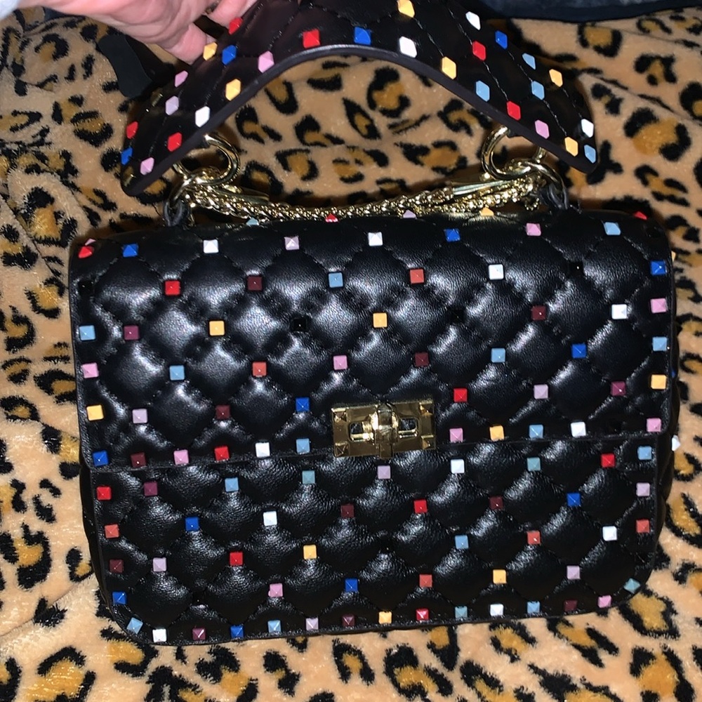 Tiffany and Fred quilted multicolor studded bag